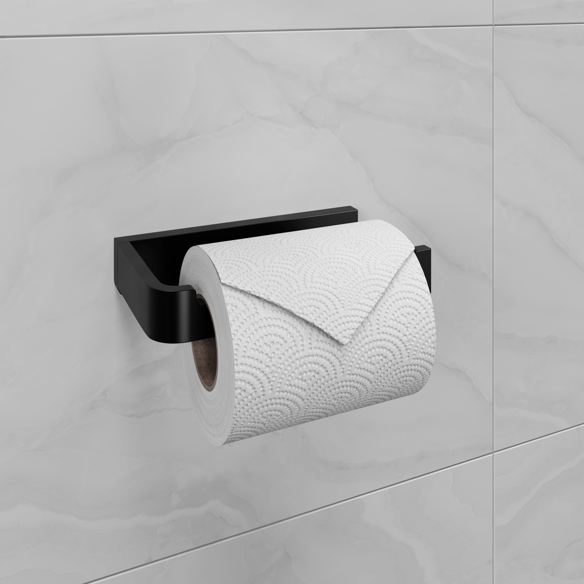 Держатель для туалетной бумаги  Lemark SMOOTH LINE открытый, чёрный матовый