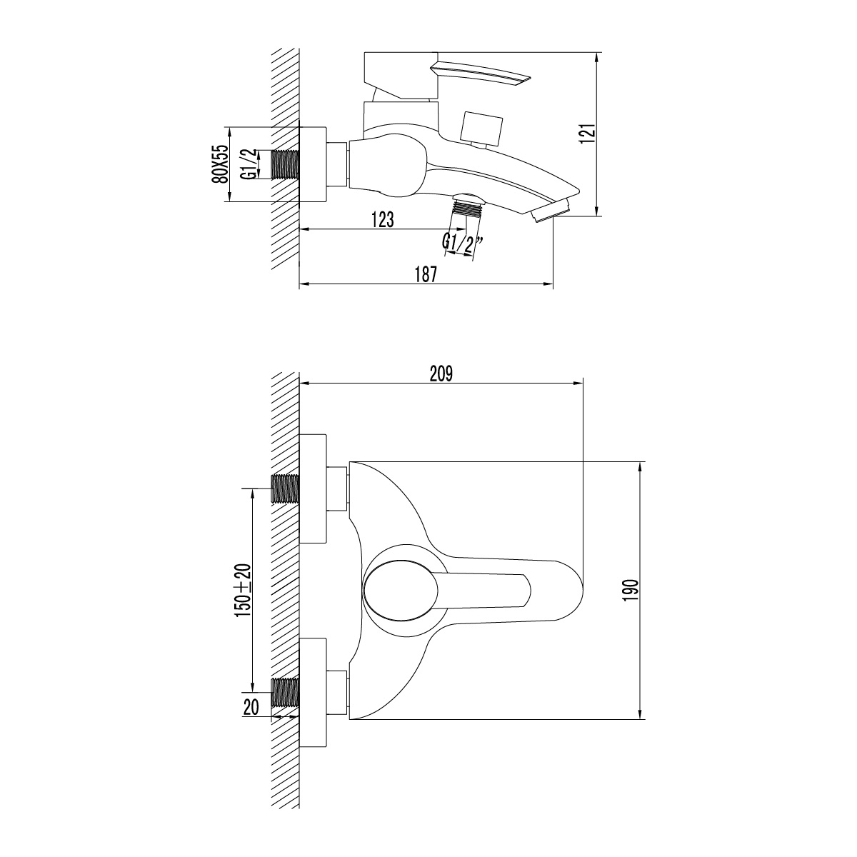 Смеситель Lemark Atlantiss LM3202C для ванны