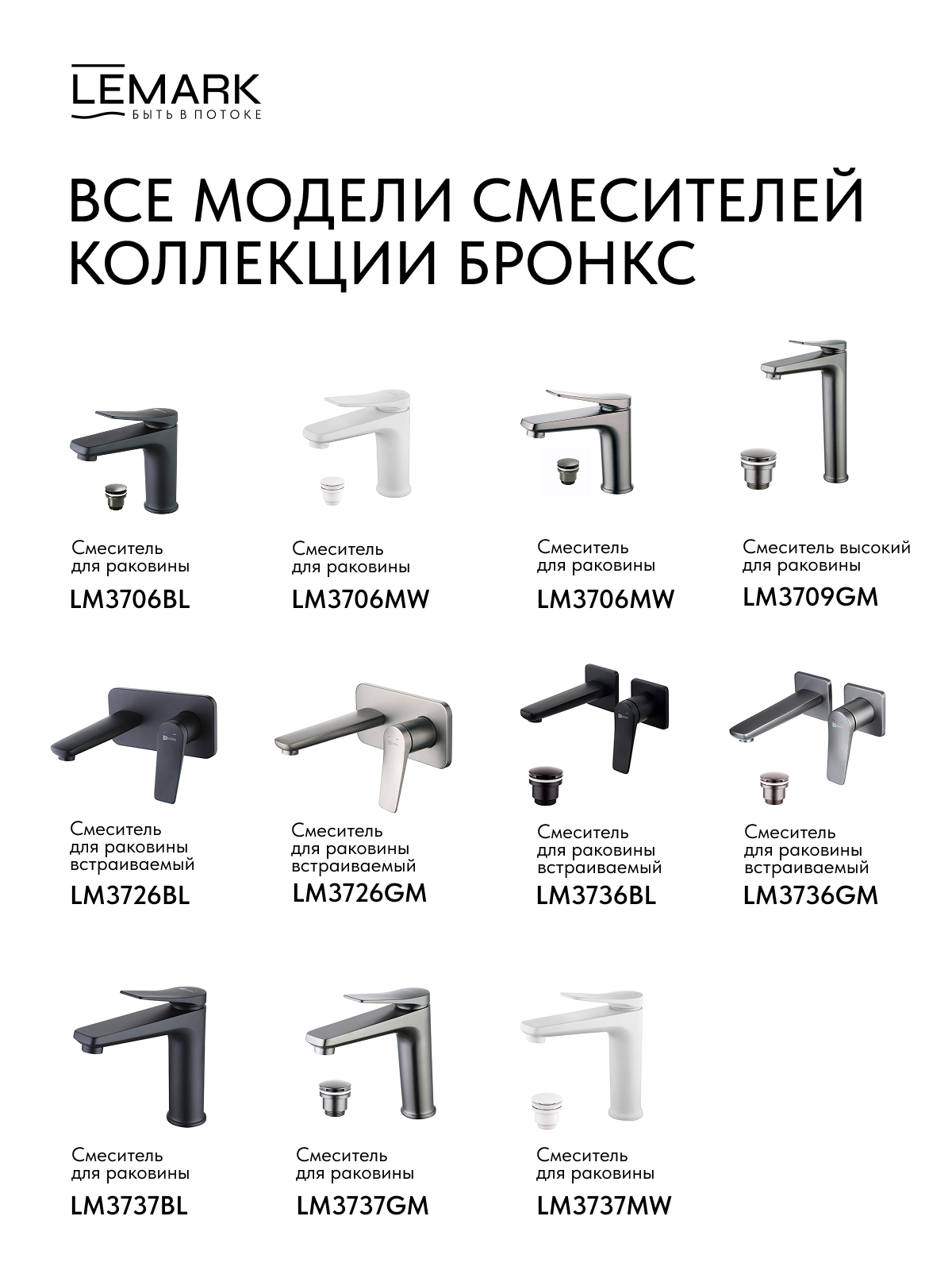 Смеситель Lemark Бронкс_Bronx LM3770BL для душа термостатический