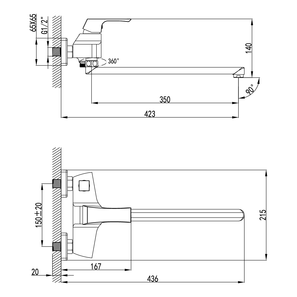 Смеситель Lemark Unit LM4517C универсальный