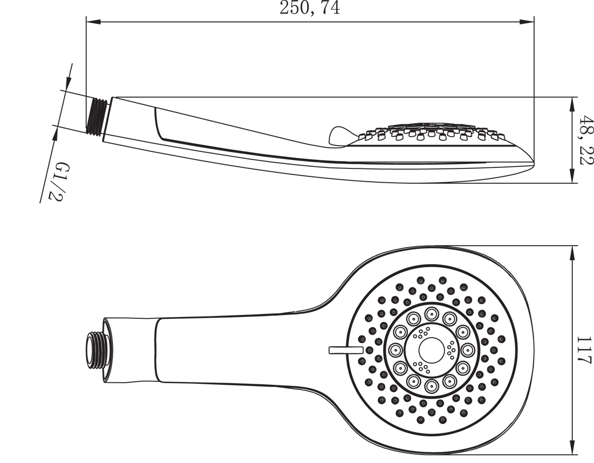 Лейка душевая Lemark LM0815CWhite, 5-функциональная