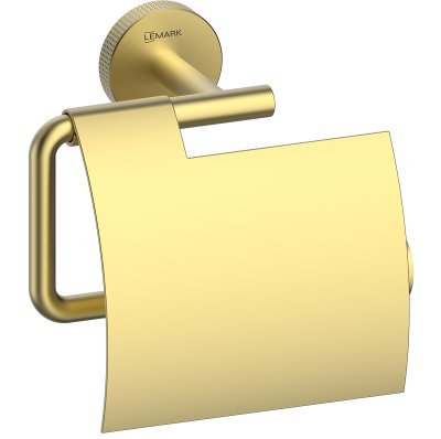 Держатель для туалетной бумаги Lemark BELUGA, сталь, брашированное светлое золото