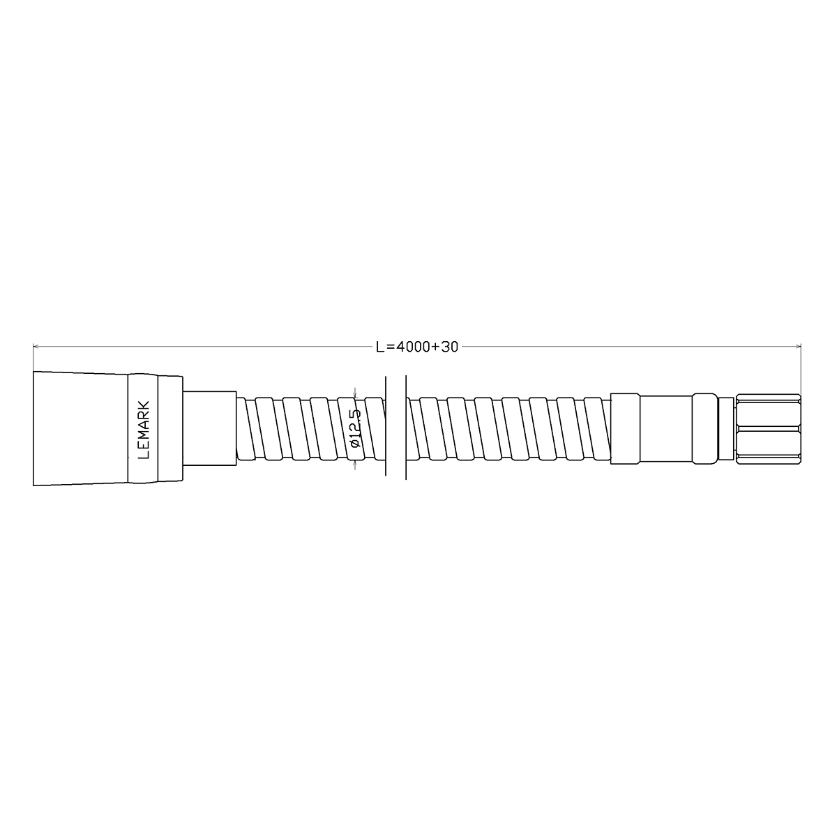 Шланг для лейки кухонного смесителя и смесителя на борт ванны Lemark LE8057S, 400 см