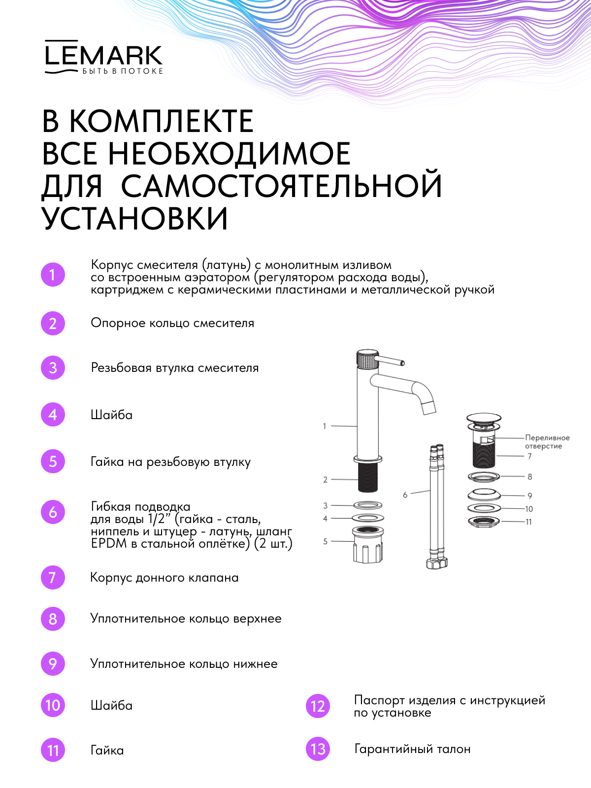 Смеситель Lemark Белуга_Beluga LMF-8012B-C для раковины