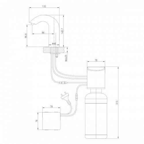Дозатор для жидкого мыла Lemark Project LM4642CE бесконтактный