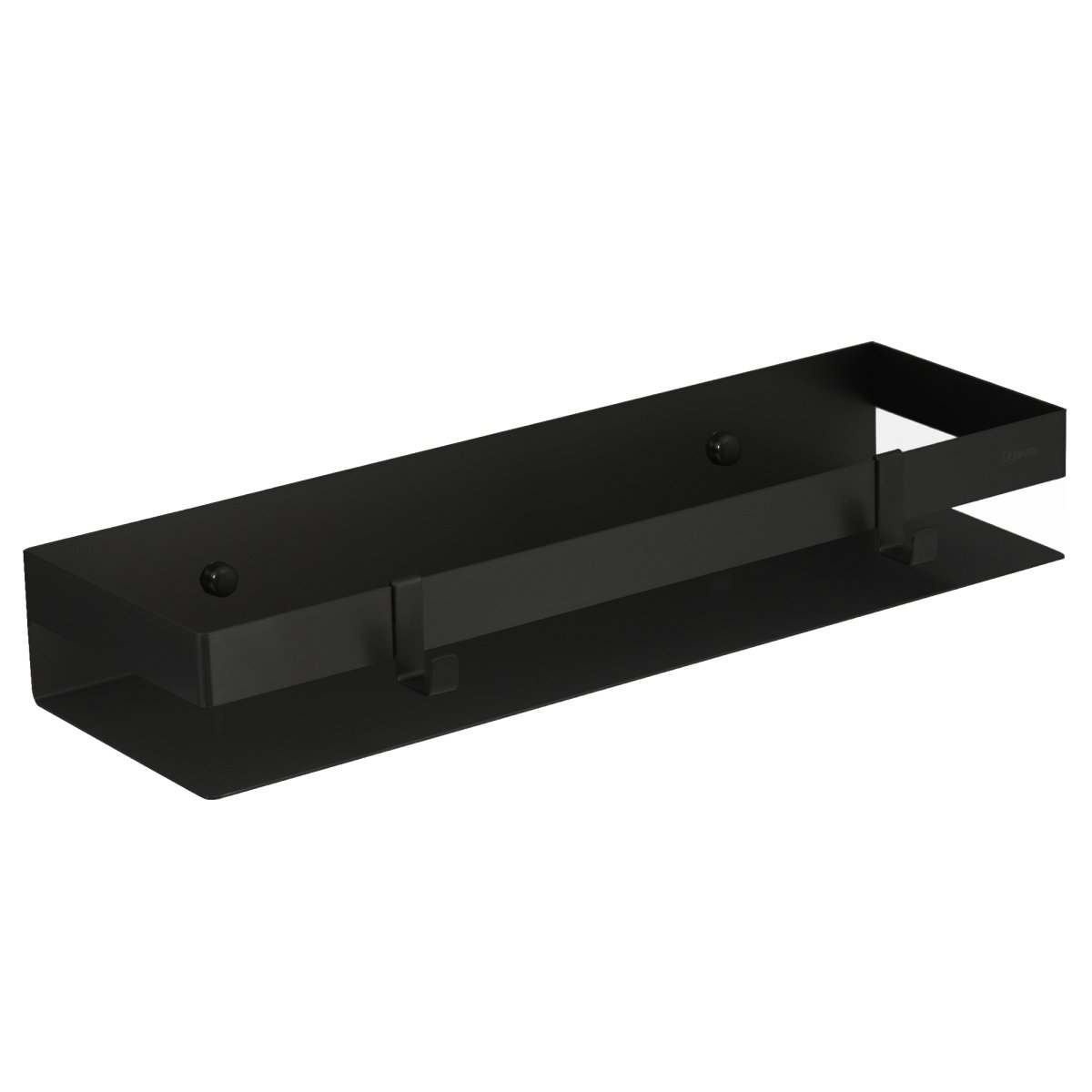 Полка для душа прямая 400 мм Lemark SHELF LINE из нерж. стали с крючками, черный