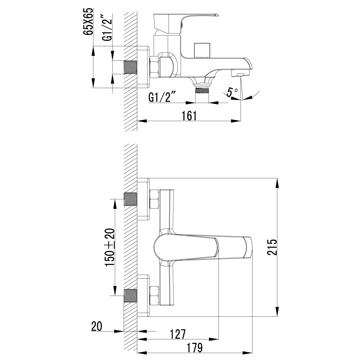 Смеситель Lemark Plus Factor LM1612C для ванны