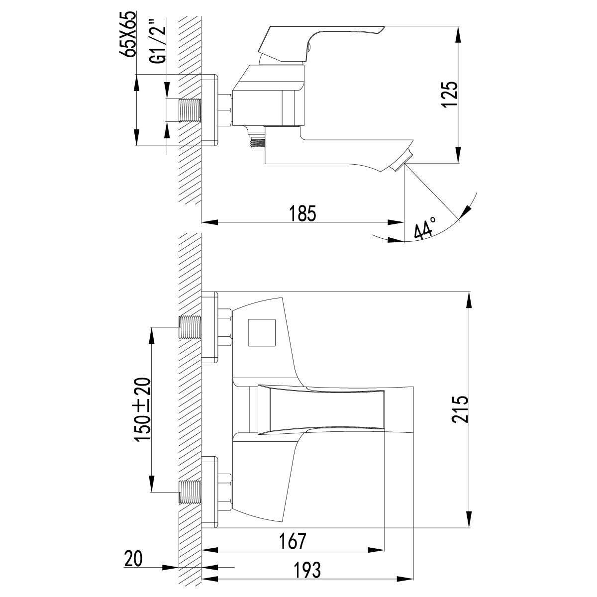 Смеситель Lemark Unit LM4514C для ванны