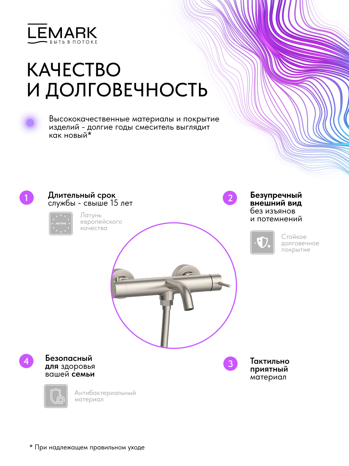 Смеситель Lemark Калина_Kalina LMF-2122S-BN для ванны