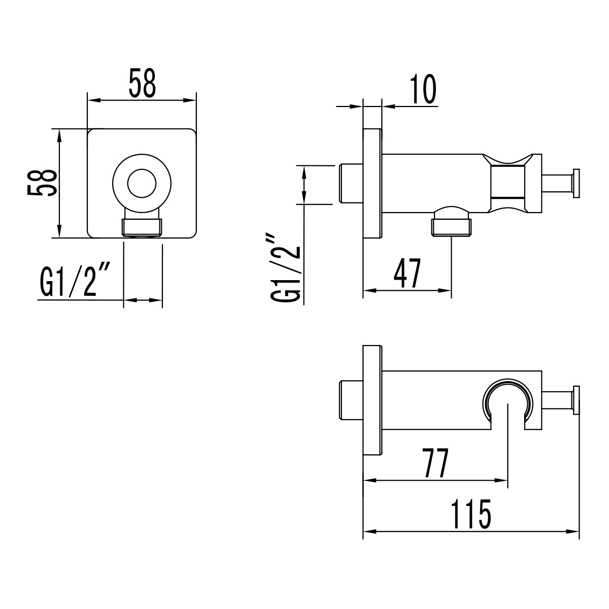 Подключение  для душевого шланга Lemark LM3785GM с креплением для лейки