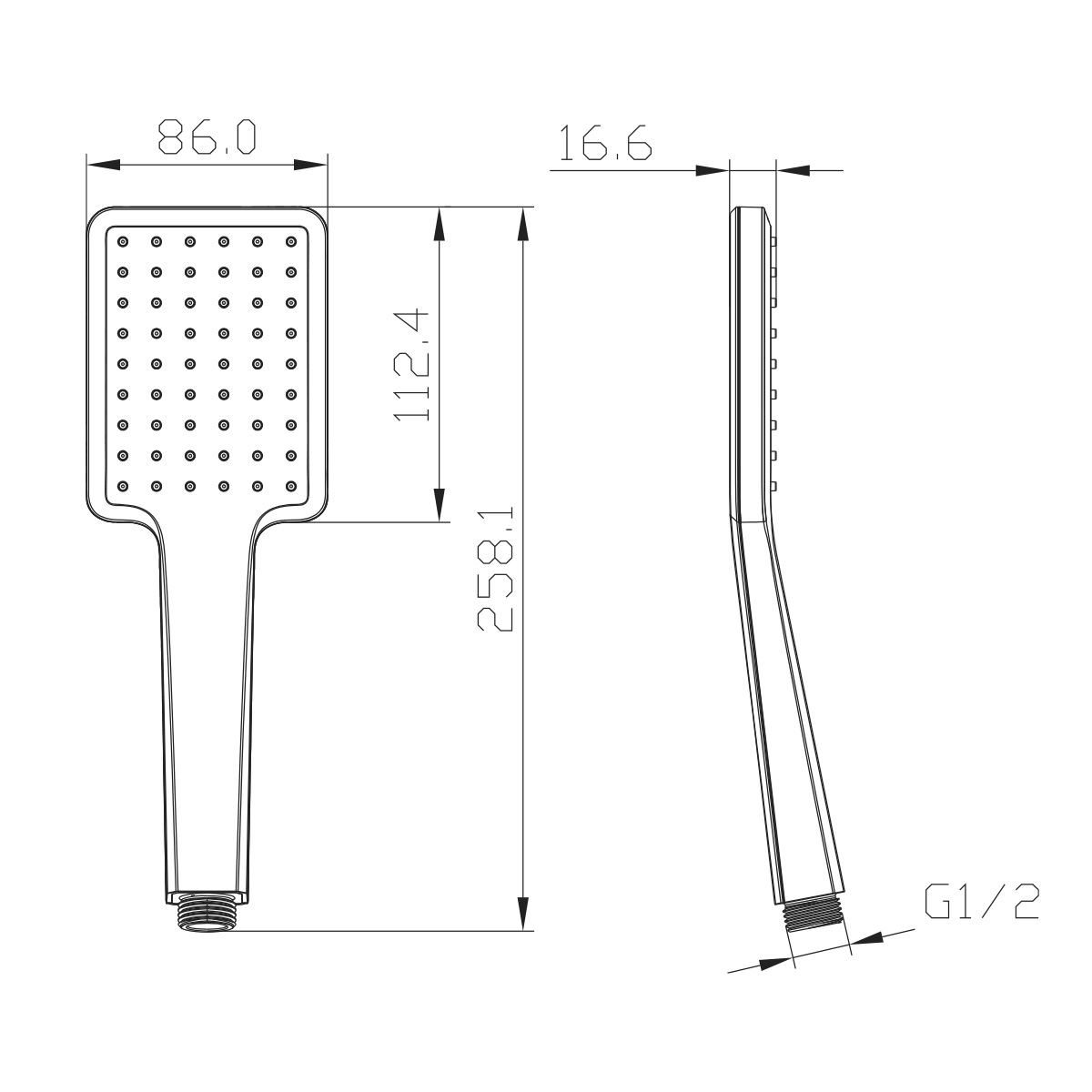Лейка душевая Lemark LM8124BL, 1-функциональная