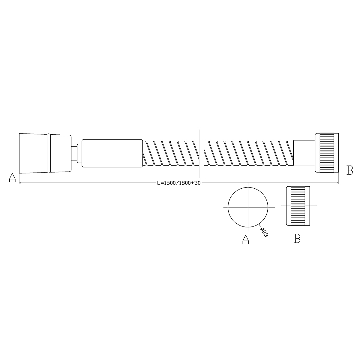 Душевой шланг Lemark LE8035S двухзагибный растяжной от1,5 до 1,8 м, TURN-FREE, сталь хромир, блистер