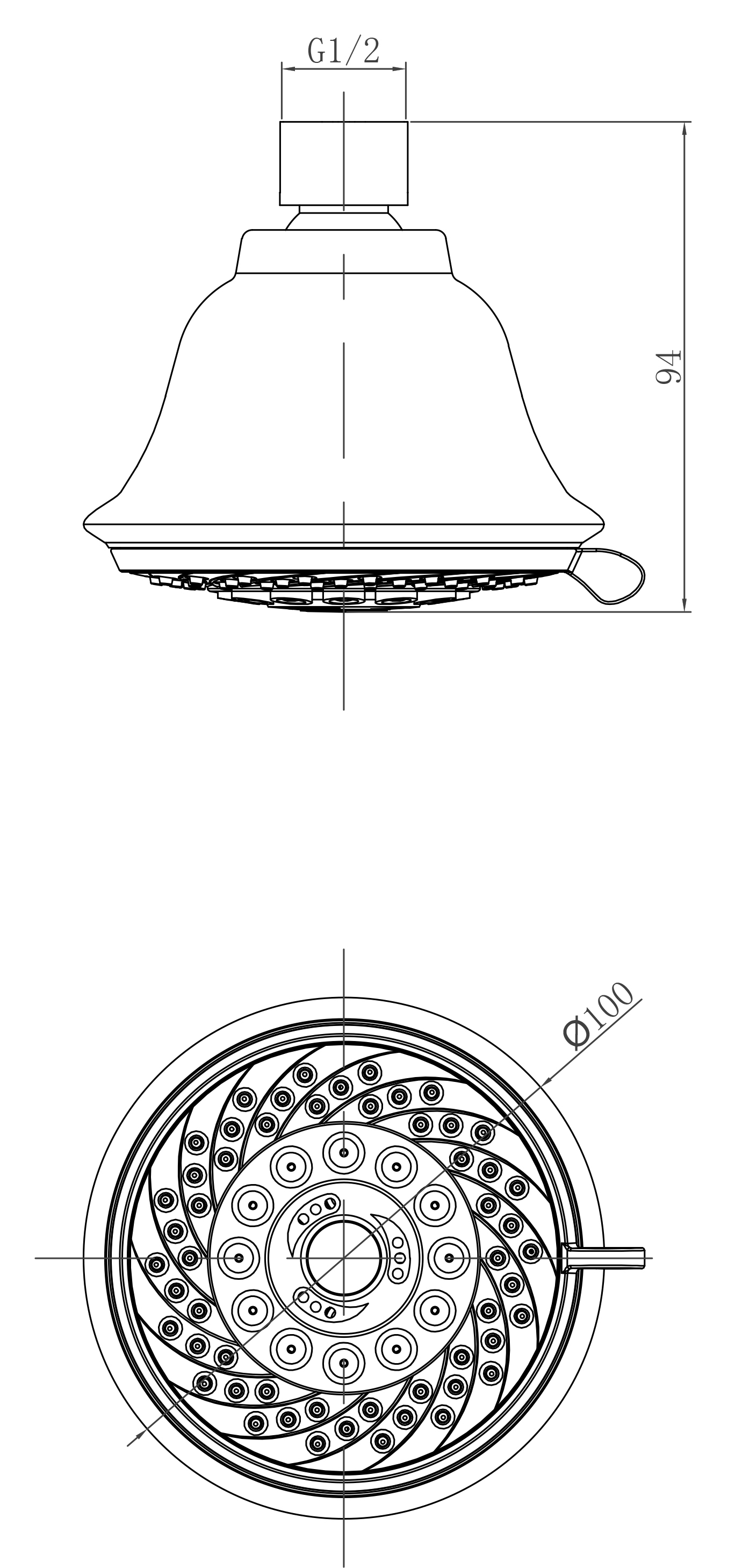 Душевая лейка верхняя Lemark LM8040C 5-функциональная, круглая диаметр 100 мм, хром