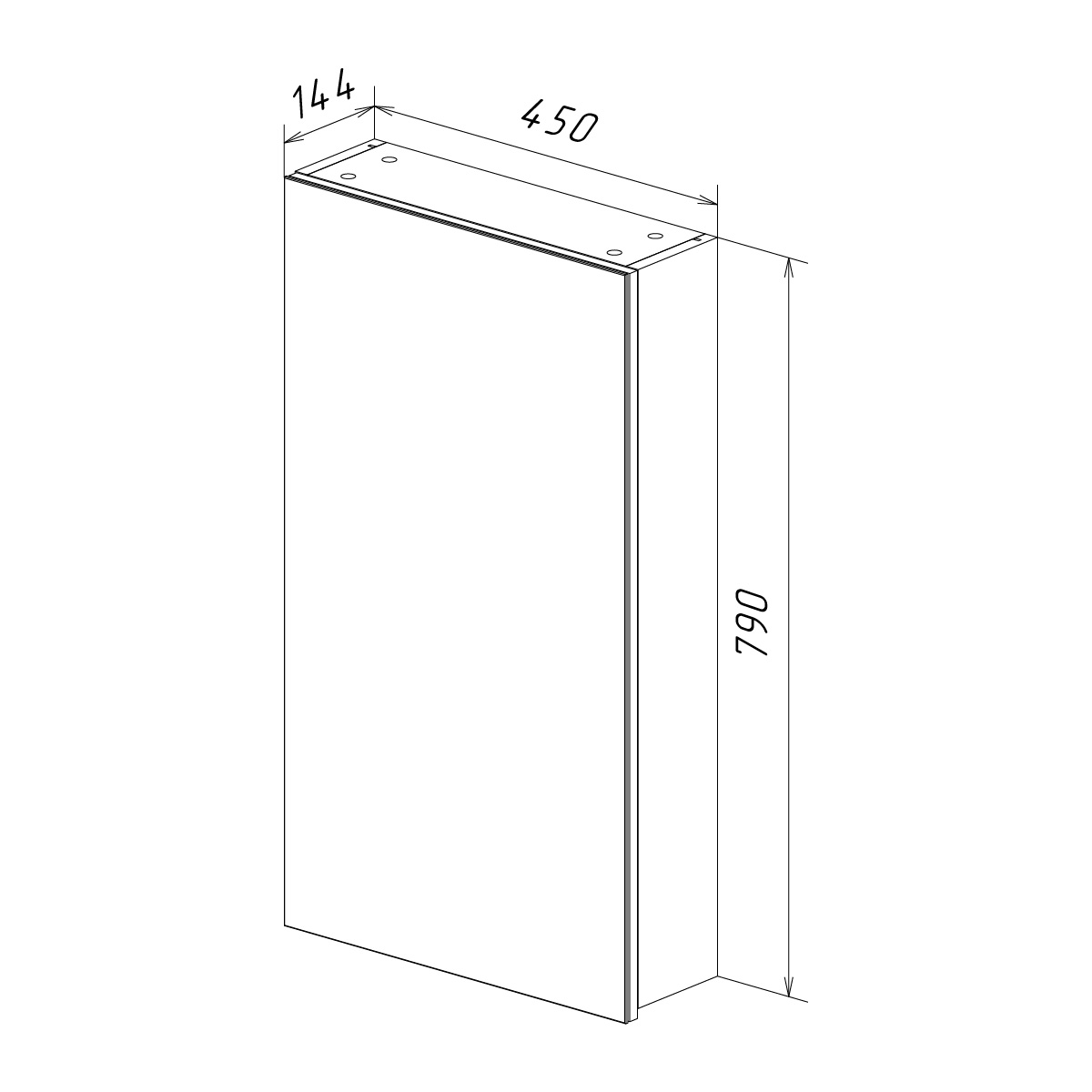 Шкаф зеркальный Lemark UNIVERSAL 45х80 см 1 дверный, петли слева, цвет корпуса: Белый глянец