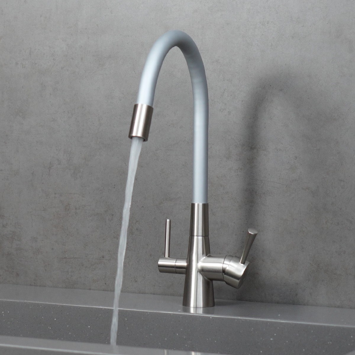 Смеситель Lemark Comfort LM3075BN-Silver для кухни с гибким изливом, с подключением к фильтру с питьевой водой