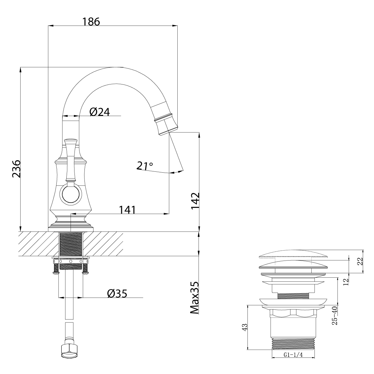 Смеситель Lemark Peretto LM6307RB для раковины