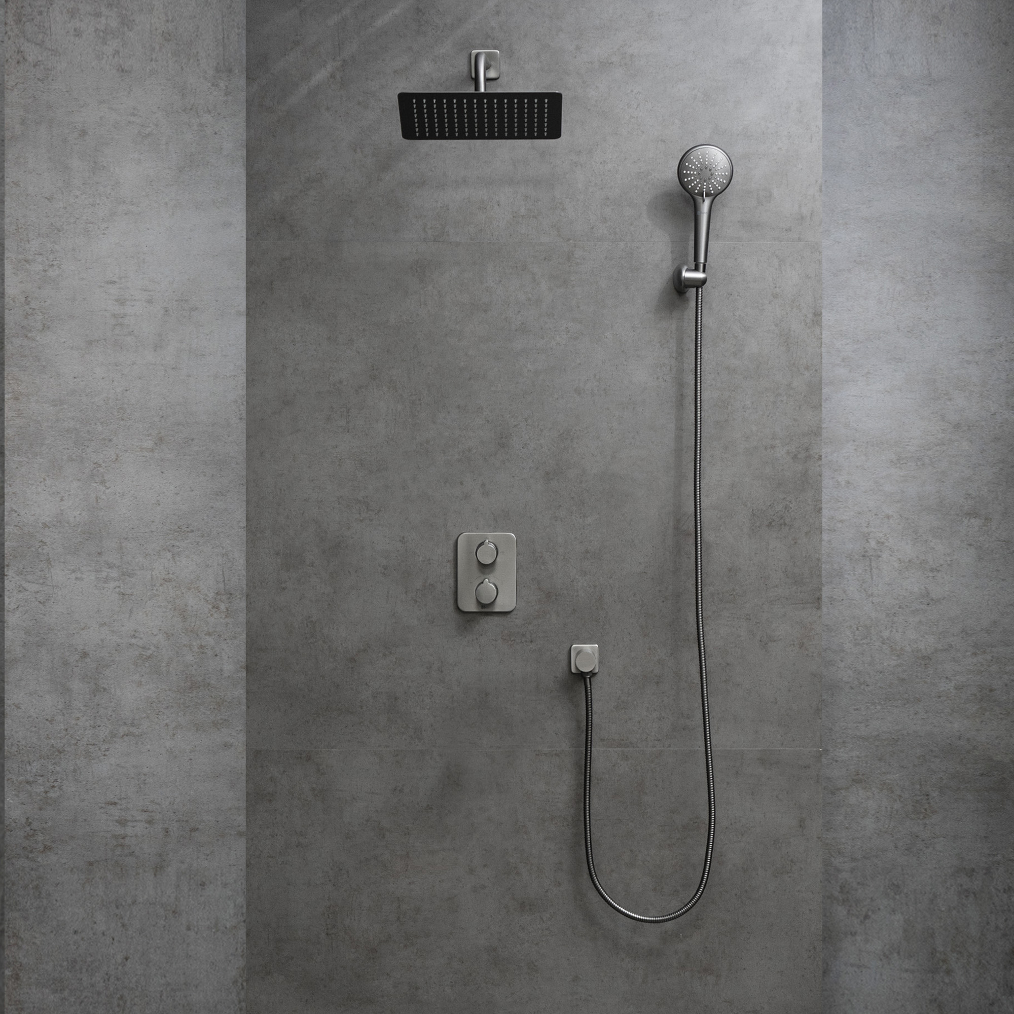 Смеситель Lemark Bronx LM3749GM для ванны и душа термостатический, встраиваемый
