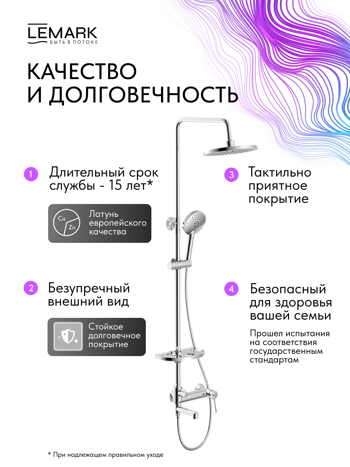 Смеситель Lemark Минима_Minima LM3862C для ванны и душа