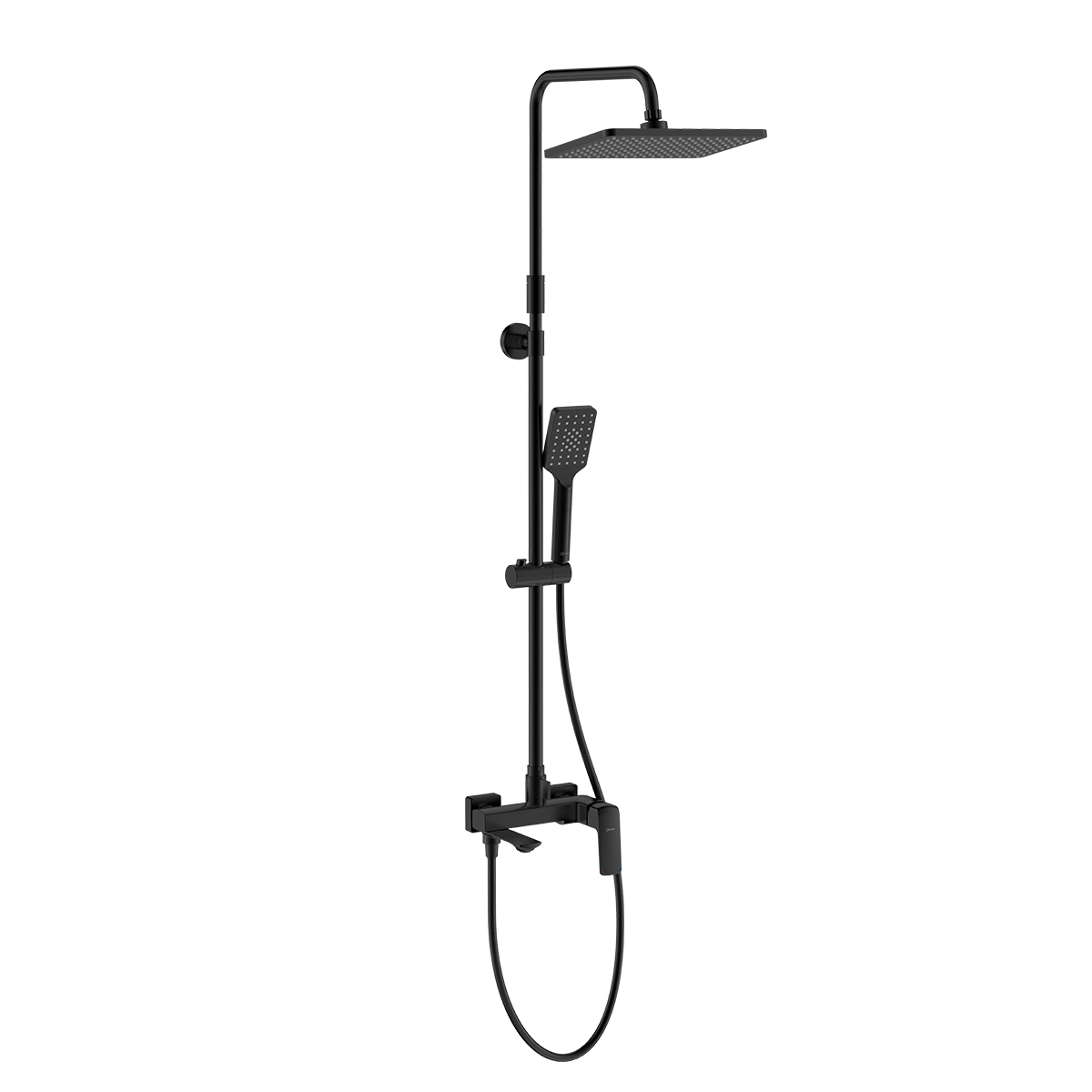 Смеситель Lemark Hosta LM12362BL для ванны и душа с регулируемой высотой штанги и верхней душевой лейкой "Тропический дождь" ТОЛЬКО ОНЛАЙН!