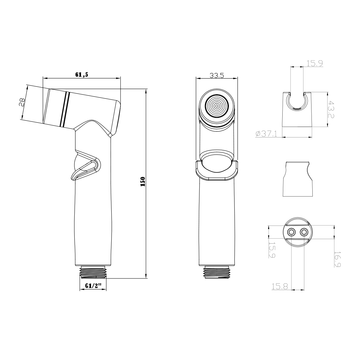 Комплект аксессуаров Lemark LM8088C для биде, хром