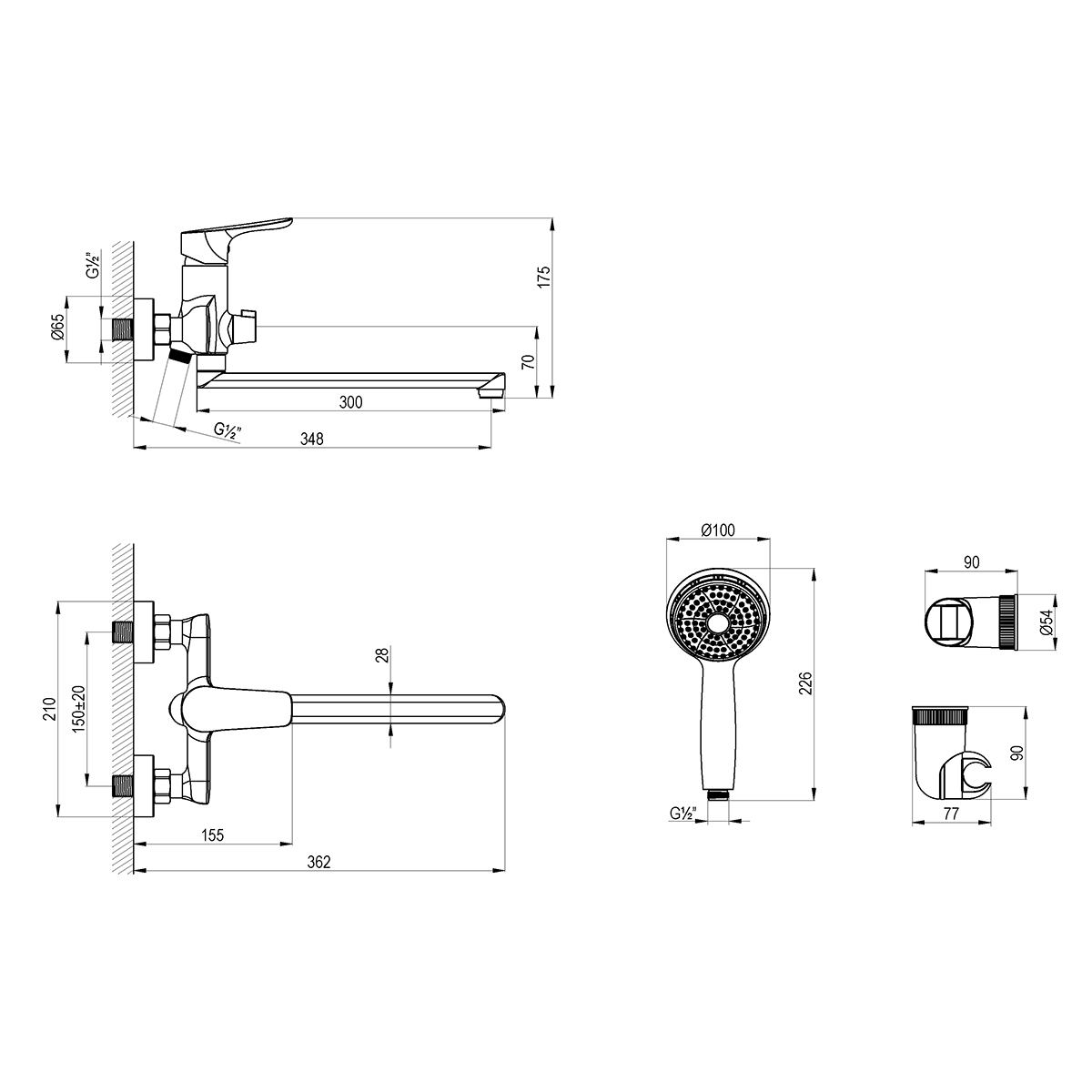 Смеситель Lemark Selena LM0851С универсальный