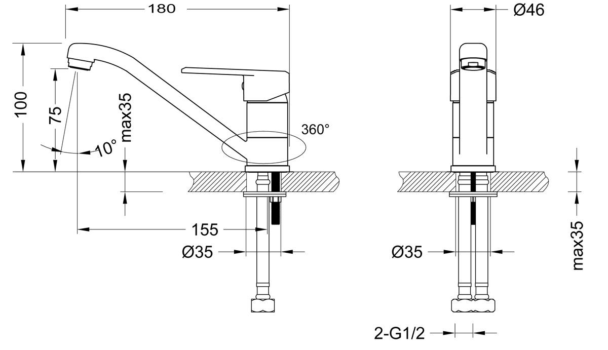 Смеситель Lemark Point LM0307C для раковины