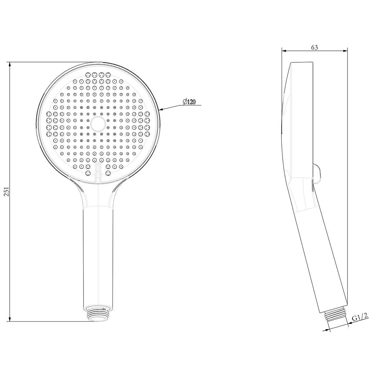Лейка душевая Lemark LMD-1501P-C-2, 3-функциональная