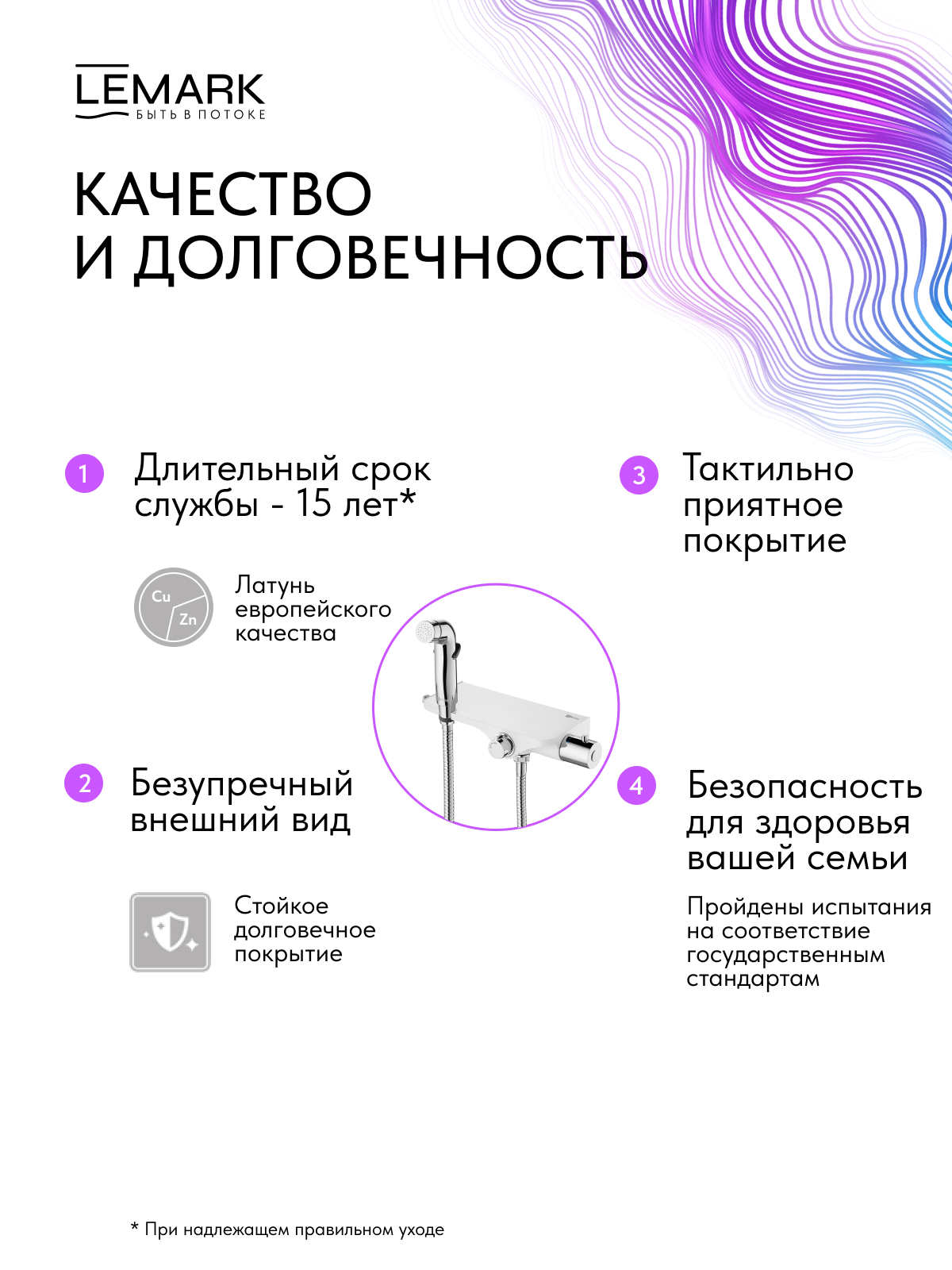 Смеситель Lemark Соло_Solo LM7169CW термостатический с гигиеническим душем, настенный