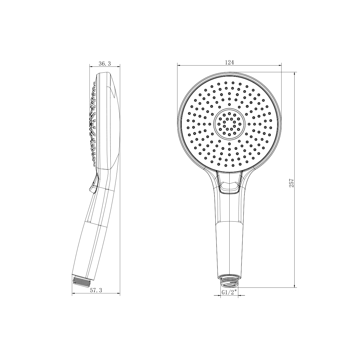 Лейка душевая Lemark LM8117C, 3-функциональная