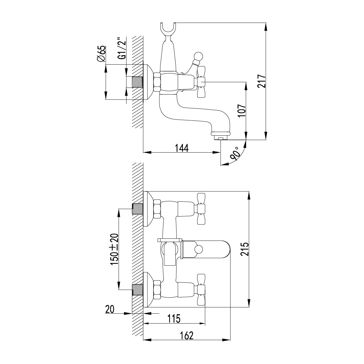 Смеситель Lemark Benefit LM2502C для ванны