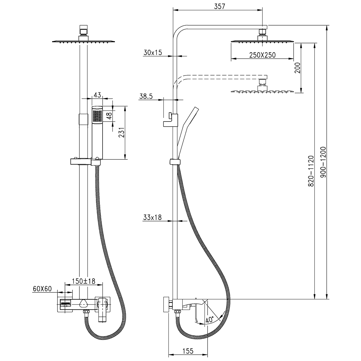 Смеситель Lemark Contest LM5862CW для ванны и душа