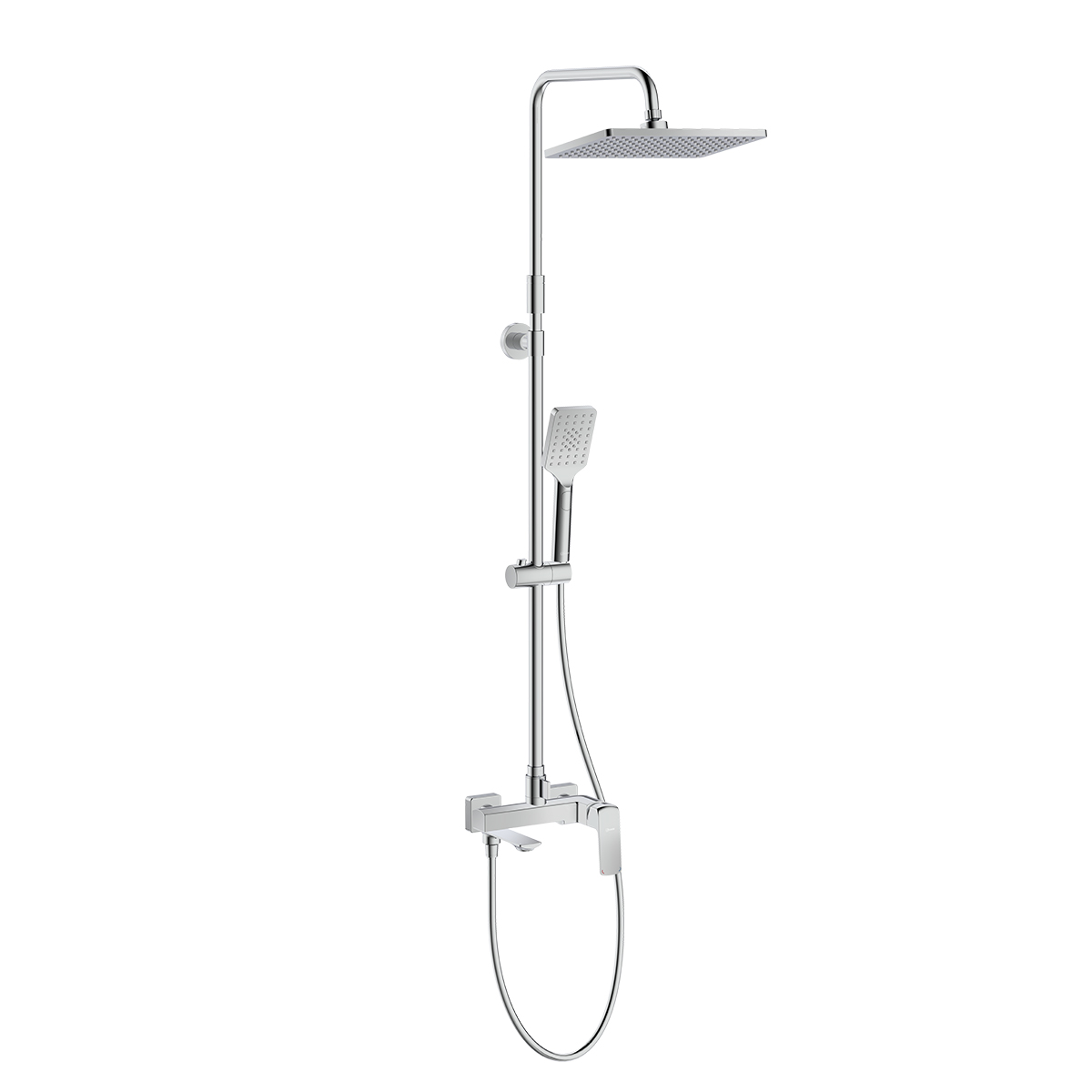 Смеситель Lemark Hosta LM12362C для ванны и душа с регулируемой высотой штанги и верхней душевой лейкой "Тропический дождь" ТОЛЬКО ОНЛАЙН!