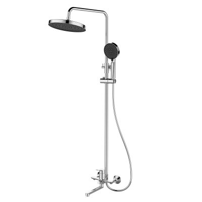 Смеситель Lemark Siberia LMF-7026B-C для ванны и душа с регулируемой высотой штанги и лейкой верхнего душа «Тропический дождь»