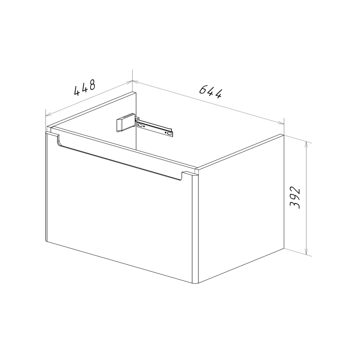 Тумба Lemark BUNO MINI 70 см под 1 раковину, подвесная,1 ящик, цвет корпуса, фасада: Белый глянец