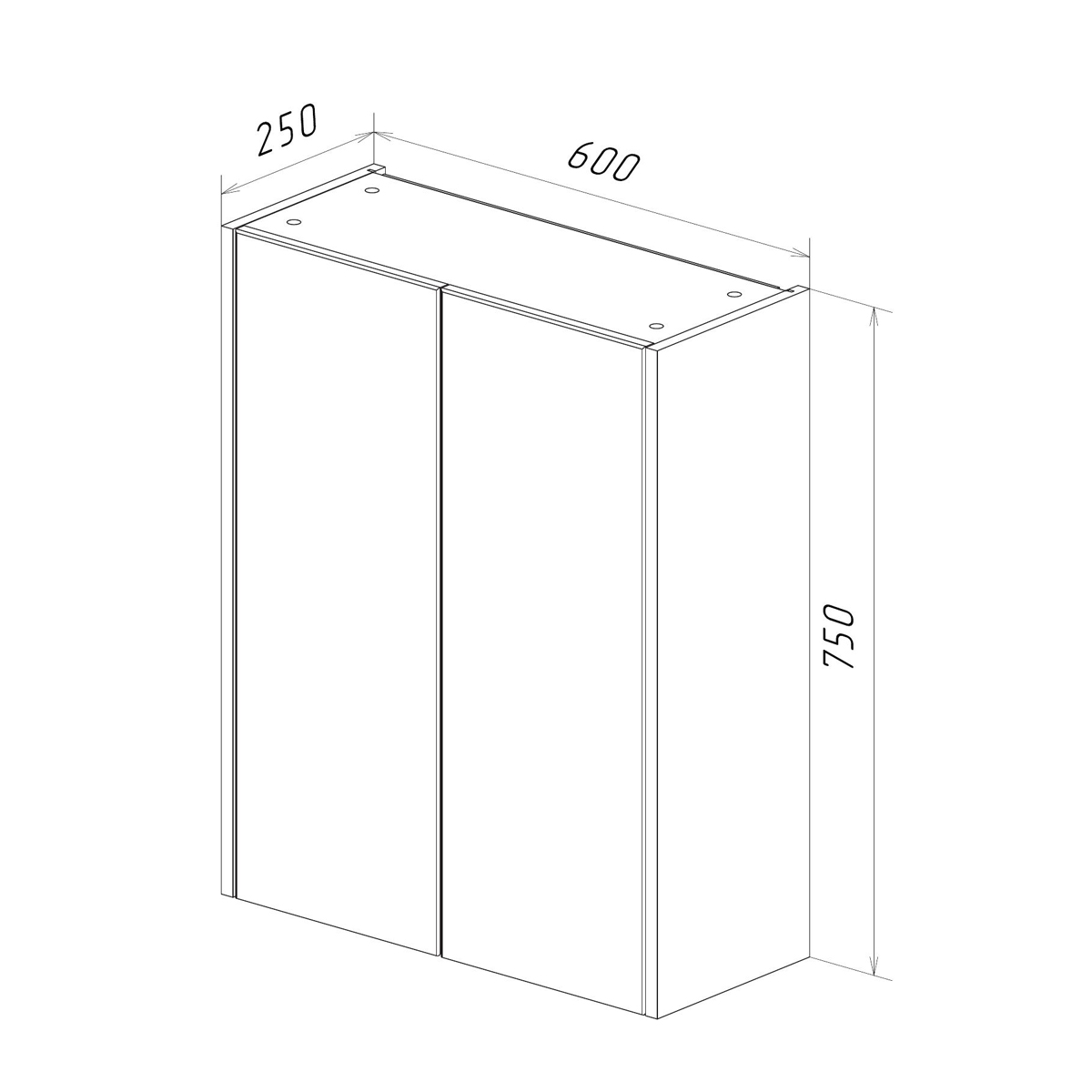 Шкаф Lemark COMBI 60 см подвесной, 2-х дверный, цвет фасада: Бетон, цвет корпуса: Белый глянец