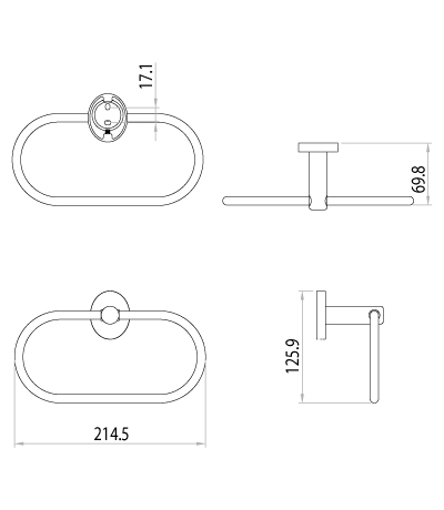 Держатель для полотенец Lemark LM3235C овальный