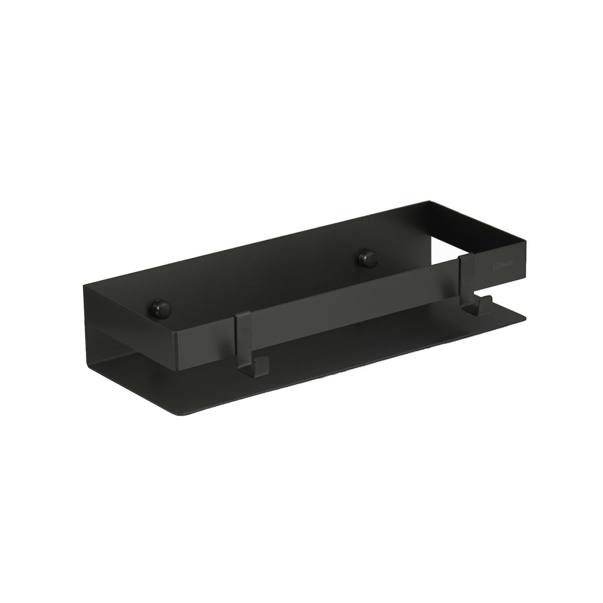 Полка для душа прямая Lemark 300 мм SHELF LINE из нерж. стали с крючками, черный