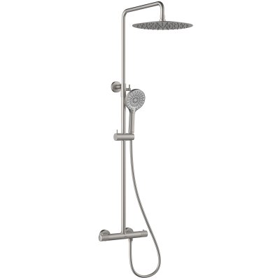 LEMARK | Смеситель Lemark Beluga LMF-8045B-BN для душа с регулируемой высотой штанги и лейкой верхнего душа «Тропический дождь», термостатический