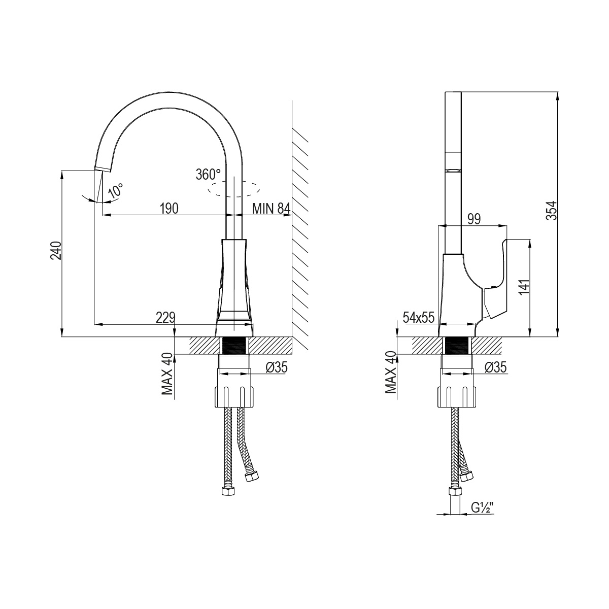 Смеситель Lemark Unit LM4555C для кухни