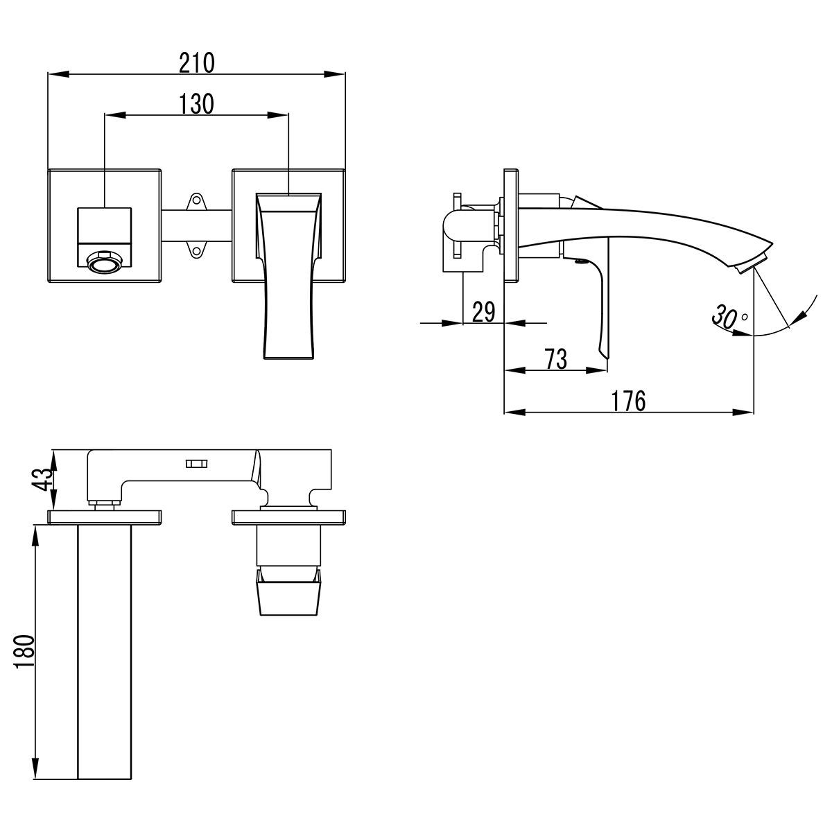 Смеситель Lemark Unit LM4526C для раковины, встраиваемый