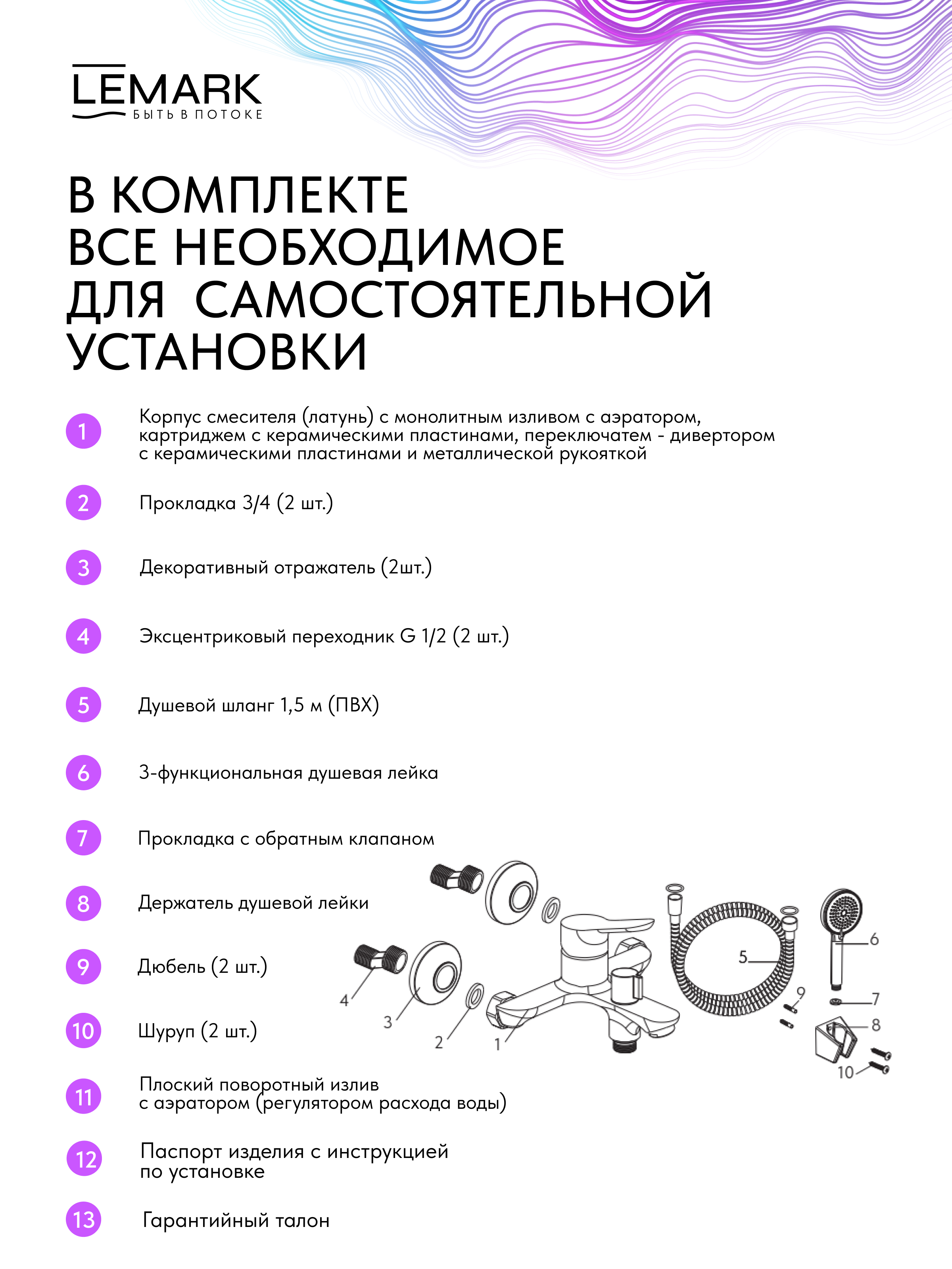 Смеситель Lemark Сибирь_Siberia LMF-7022B-C для ванны