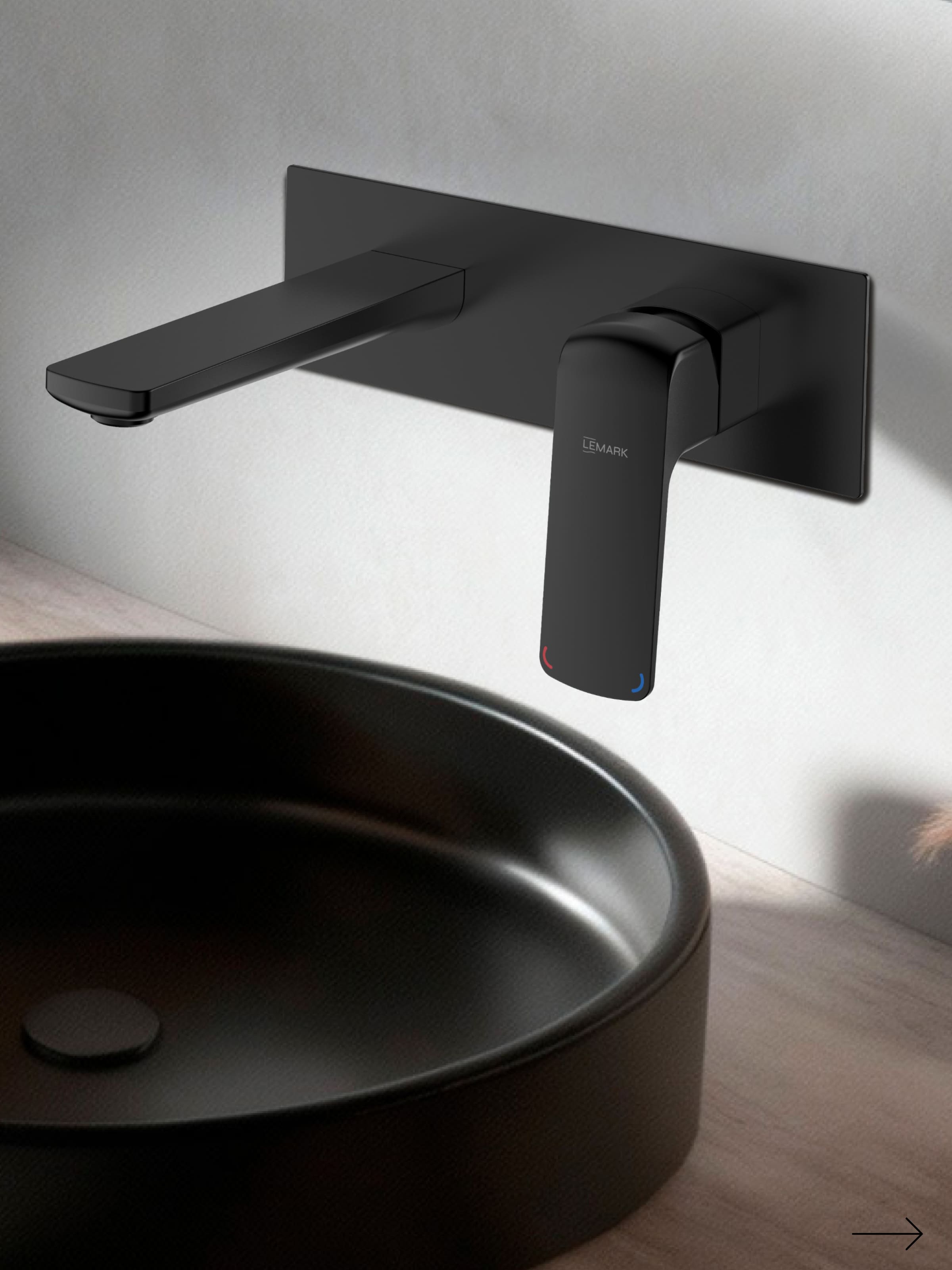 Смеситель Lemark Хоста_Hosta LM12326BL для раковины, встраиваемый
