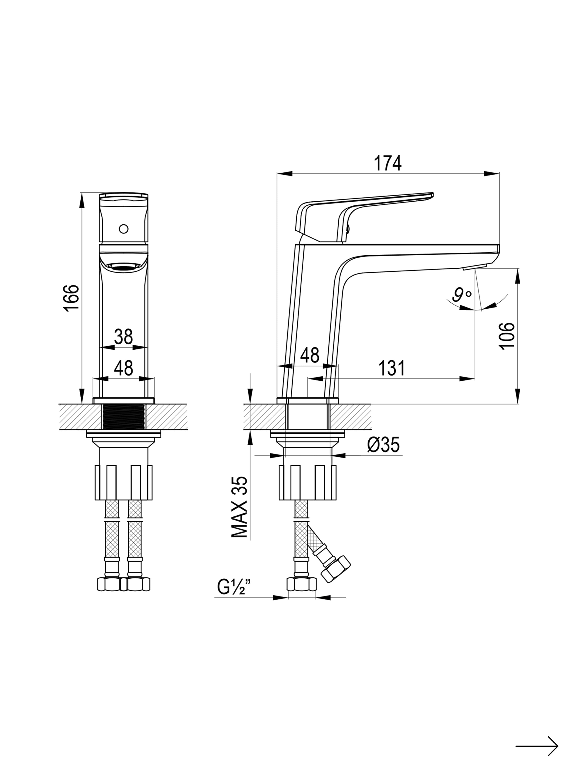 Смеситель Lemark Хоста_Hosta LM12306LGM для раковины