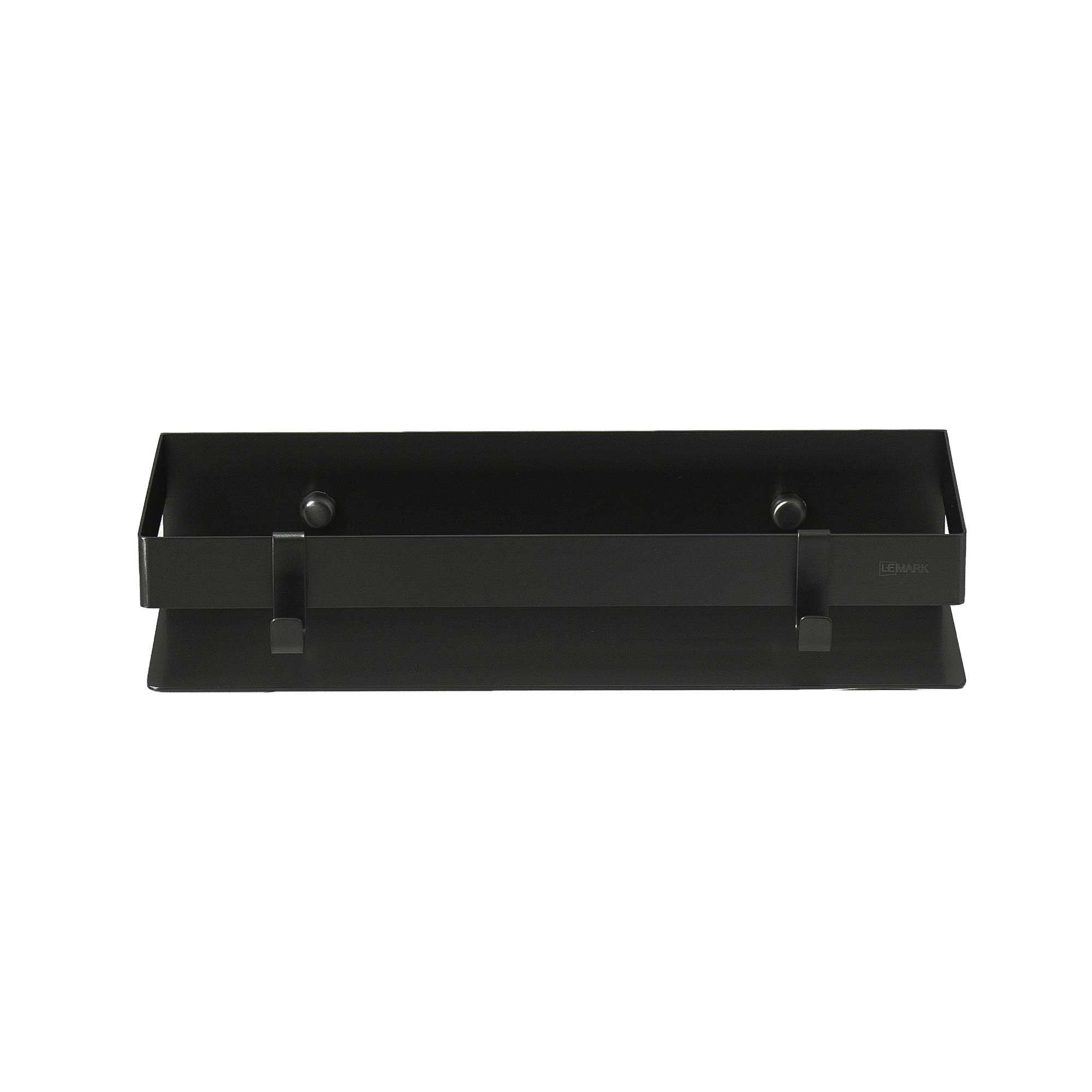 Полка для душа прямая Lemark 300 мм SHELF LINE из нерж. стали с крючками, черный