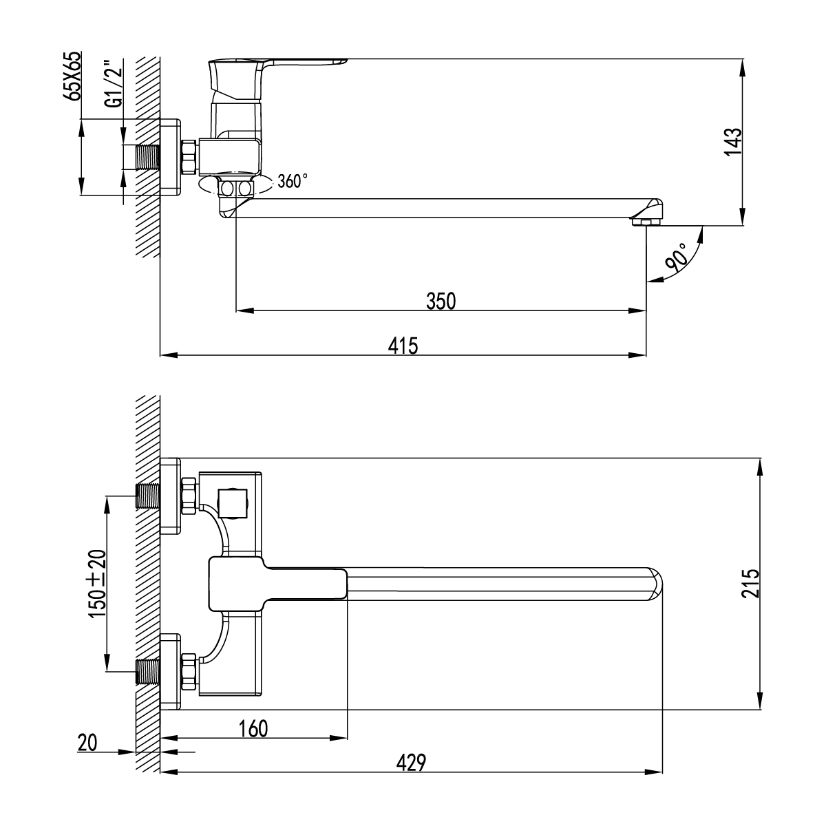 Смеситель Lemark Basis LM3617C универсальный