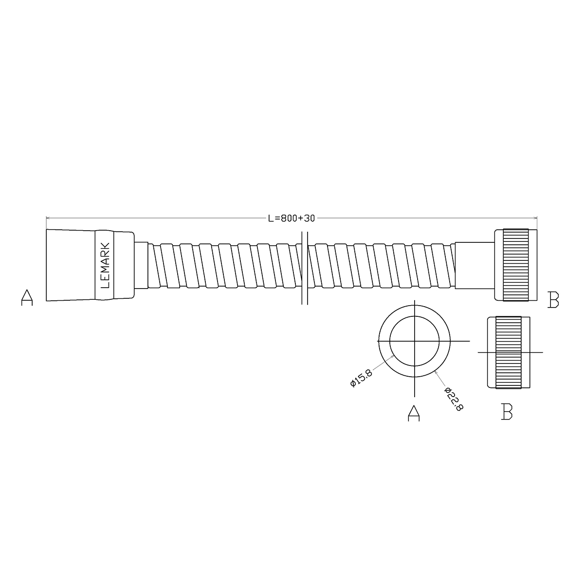 Шланг душевой Lemark LE8029S, 80 см