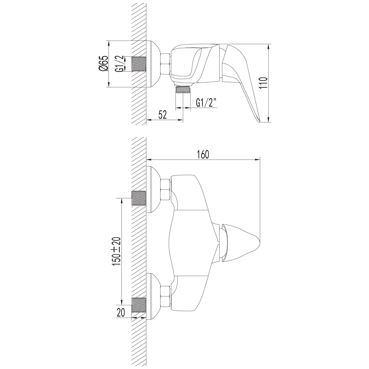 Смеситель Lemark Poseidon LM4233C для душа