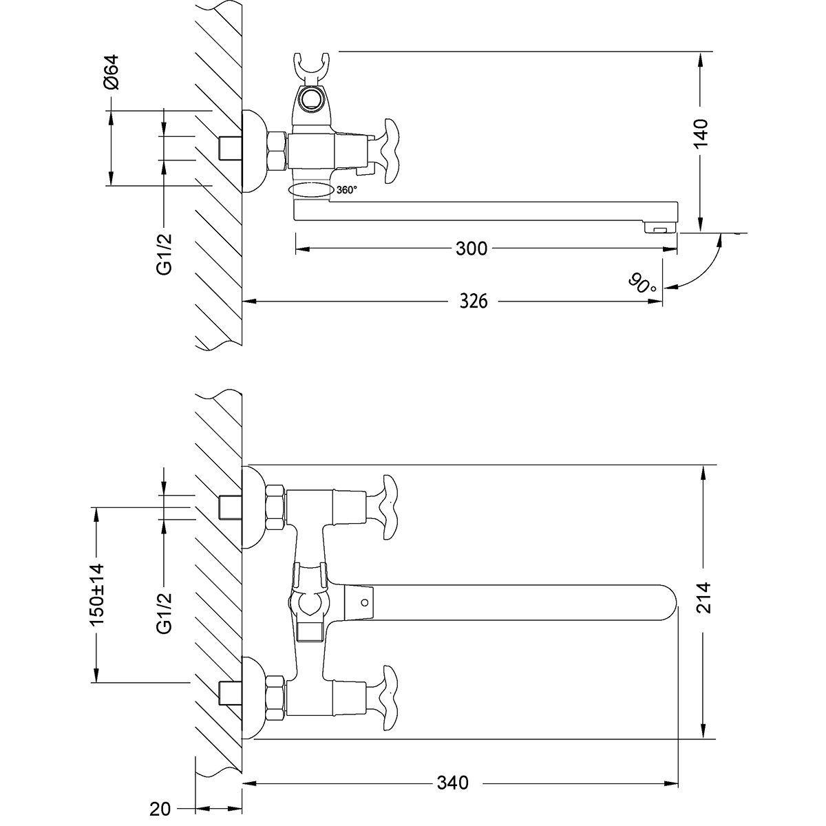 Смеситель Lemark Flora LM0152C универсальный