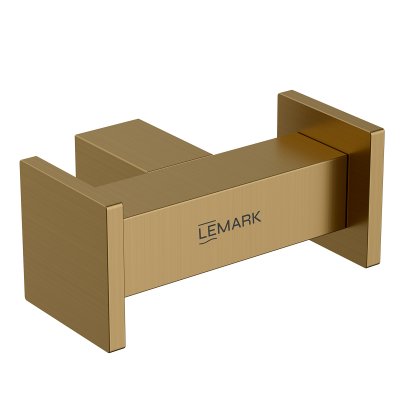 Крючок для полотенец Lemark VALDAY, сталь, брашированное золото