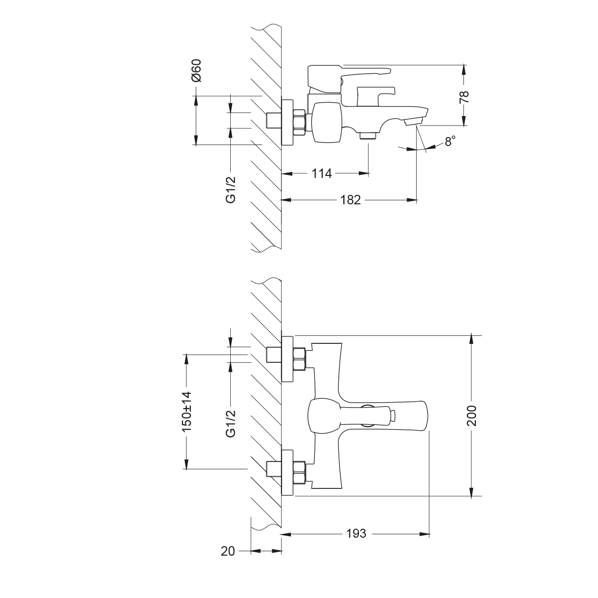 Смеситель Lemark Evitta LM0514C для ванны